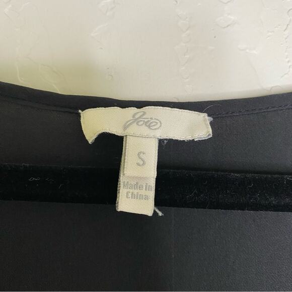 Joie Black 100% Silk Versailles Caviar Lace Trim Blouse Small - Picture 5 of 11